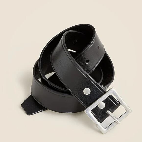 J. Crew Other - NEW J. Crew Men's Wallace and Barnes Black Italian Leather Belt Brass Buckle